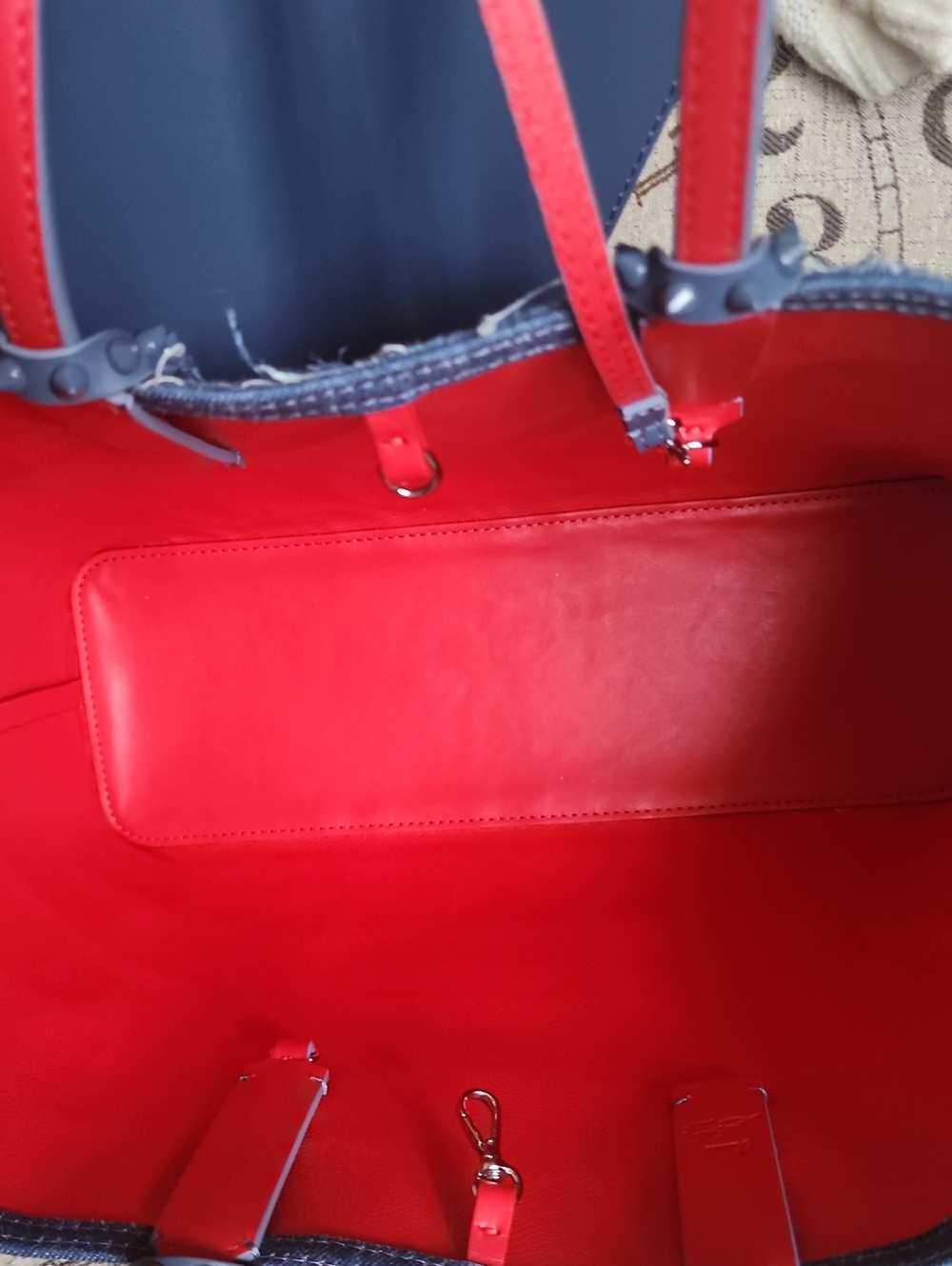 Christian Louboutin Nwot Blue Denim Tote Bag with Removable Pouch And Dust Bag - Picture 2 of 3